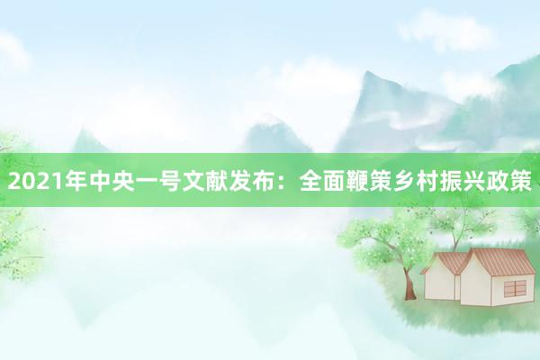 2021年中央一号文献发布：全面鞭策乡村振兴政策